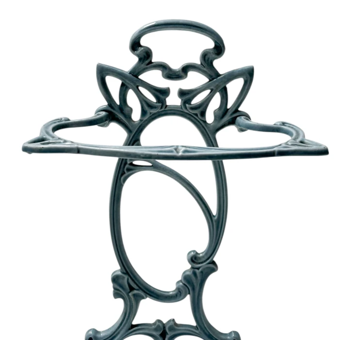 Art Nouveau Enameled Iron Umbrella Stand, 1900s